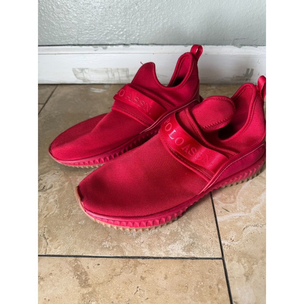 U.S. Polo Assn Red Slip On Sneakers Women's Size 7 Elastic Strap Casual Shoes